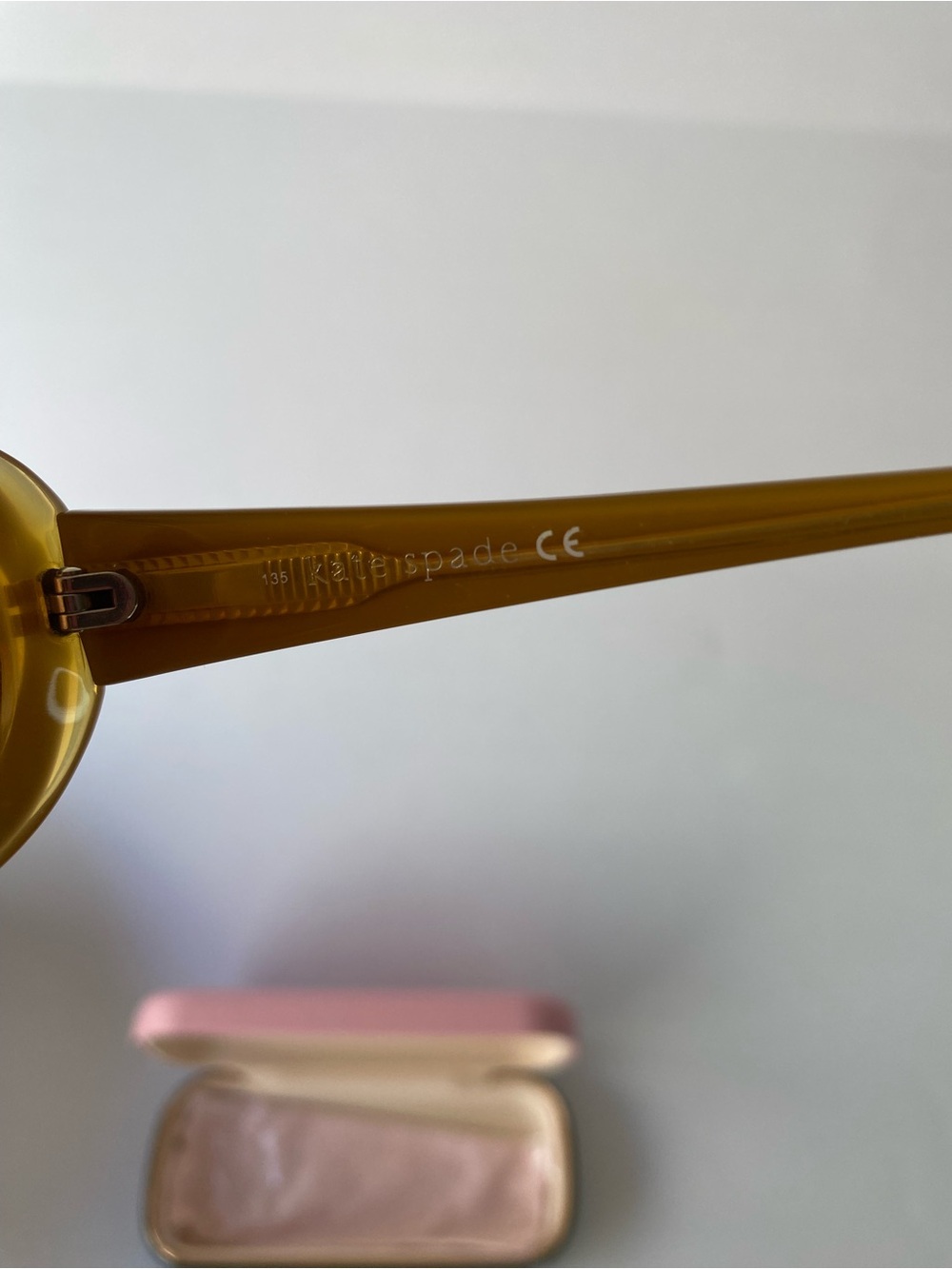 Kate Spade Sinclair Tortoise Saffron Yellow Sunglasses Oval 55mm Case - Picture 6 of 14